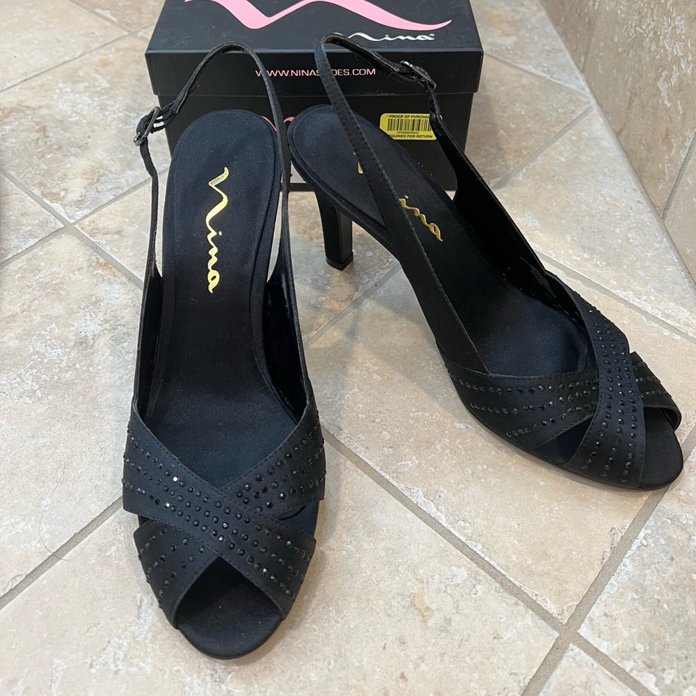 NINA “Camille” Peep-Toe Sandals